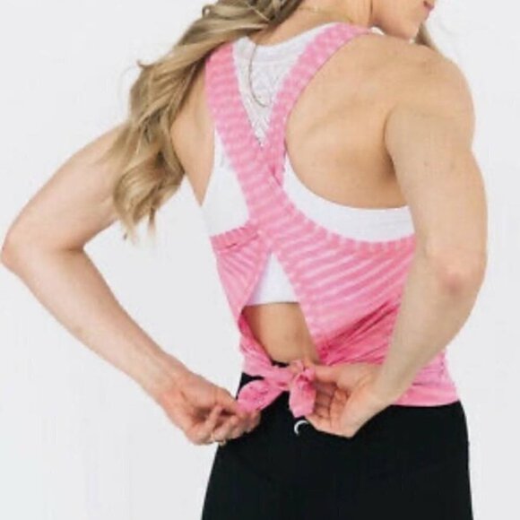 Zyia Active Nimbus‎ Split Back Tank Top Pink Size Medium - Picture 3 of 7